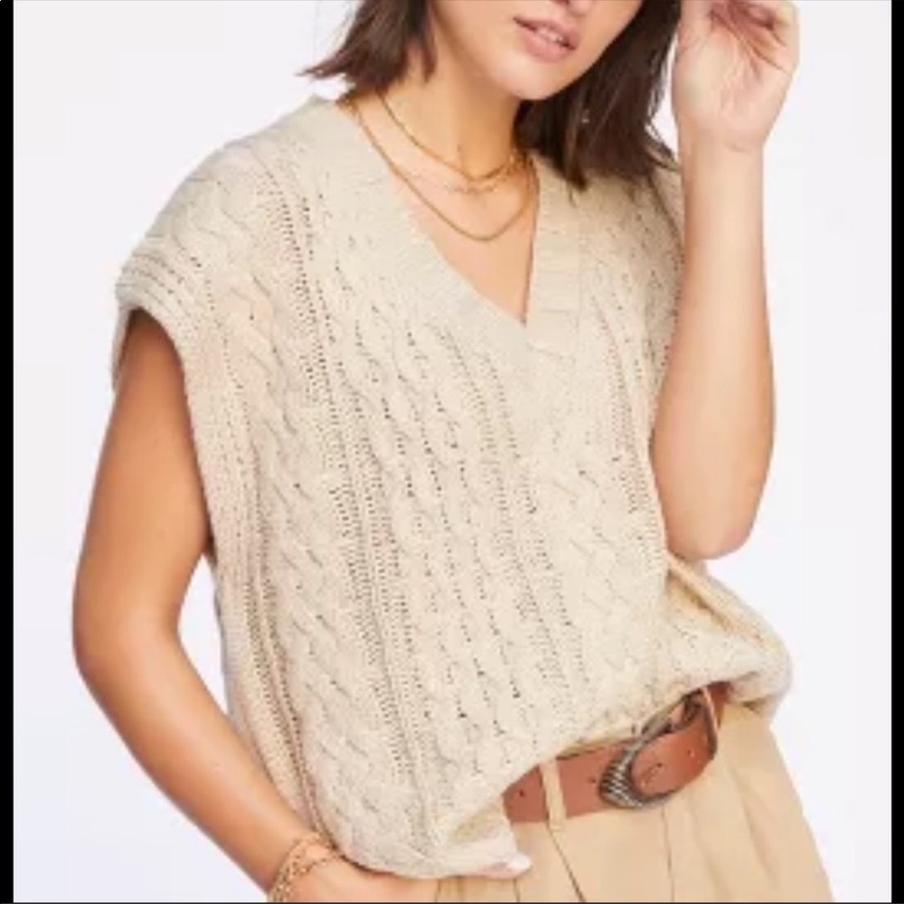 NWT Anthropologie | Lea & Viola | Cable-Knit V-Neck Sweater Vest, 2X